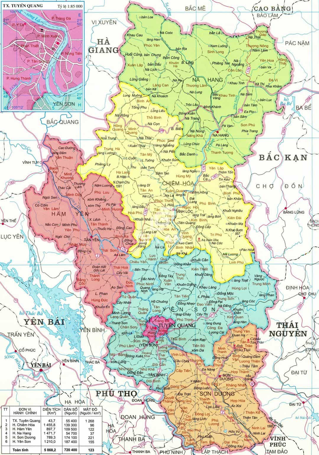 Bản Đồ Tỉnh Tuyên Quang
